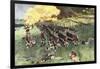 British Army Marching in Formation Up Breed's Hill in the Battle of Bunker Hill, c.1775-null-Framed Giclee Print