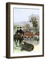 British Army Surrenders to American General Horatio Gates after the Battle of Saratoga, c.1777-null-Framed Giclee Print