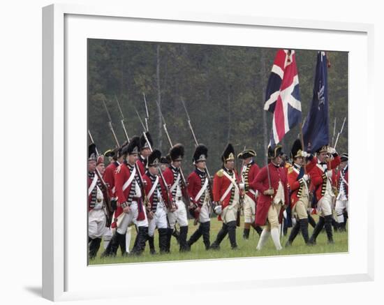 British Army Takes the Field in a Reenactment of the Surrender at Yorktown Battlefield, Virginia-null-Framed Photographic Print