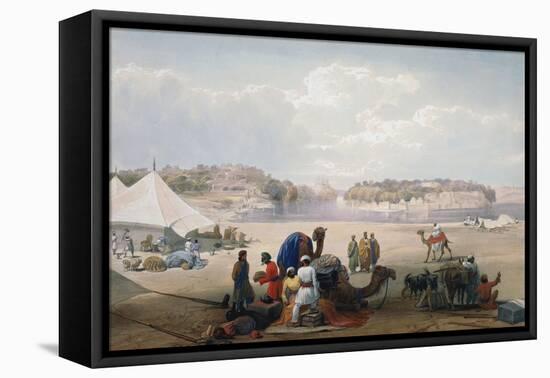 British Army under Canvas at Roree on the Indus, First Anglo-Afghan War, 1838-1842-James Atkinson-Framed Stretched Canvas