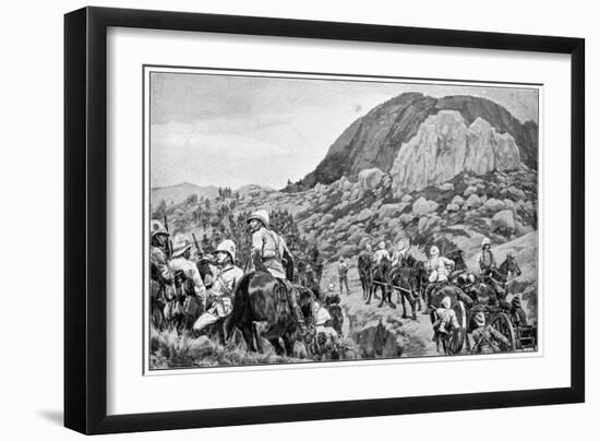 British Artillery Going to the Attack on Spion Kop, 2nd Boer War, 24 January 1900-Richard Caton Woodville II-Framed Giclee Print