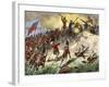 British Assault on the American Position Atop Breed's Hill, Battle of Bunker Hill, c.1775-null-Framed Giclee Print