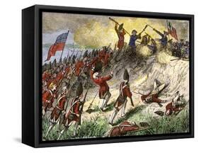 British Assault on the American Position Atop Breed's Hill, Battle of Bunker Hill, c.1775-null-Framed Stretched Canvas