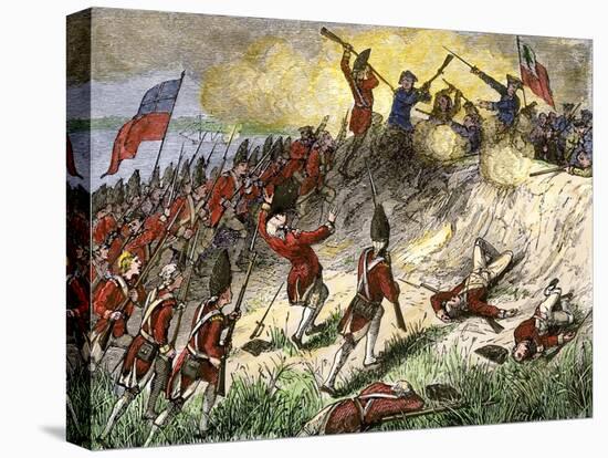 British Assault on the American Position Atop Breed's Hill, Battle of Bunker Hill, c.1775-null-Stretched Canvas