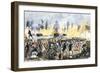 British Attack on Fort Moultrie in Charleston Harbor, c.1776-null-Framed Giclee Print