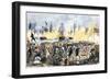 British Attack on Fort Moultrie in Charleston Harbor, c.1776-null-Framed Giclee Print