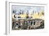 British Attack on Fort Moultrie in Charleston Harbor, c.1776-null-Framed Giclee Print