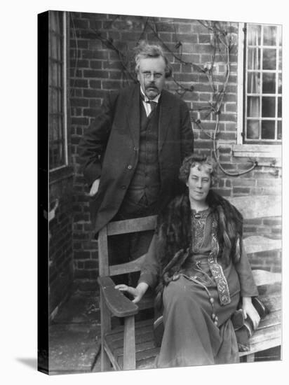 British Author G. K. Chesterton and His Wife Outdoors, in Portrait-Emil Otto Hoppé-Stretched Canvas