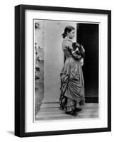 British Author/Illustrator Beatrix Potter Posing Outside with Her Dog at Age 15-Rupert Potter-Framed Photographic Print