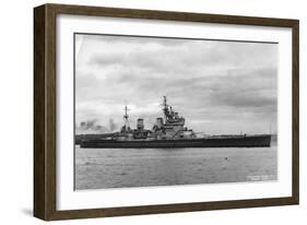 British Battleship HMS King George V, Sydney, Australia, 1945-null-Framed Giclee Print