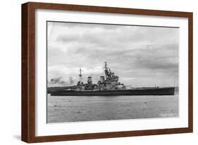 British Battleship HMS King George V, Sydney, Australia, 1945-null-Framed Giclee Print