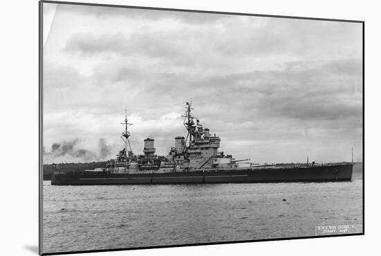 British Battleship HMS King George V, Sydney, Australia, 1945-null-Mounted Giclee Print
