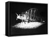 British Bi-Plane Bomber Prepares for a Night Raid During World War One, 1918-null-Framed Stretched Canvas