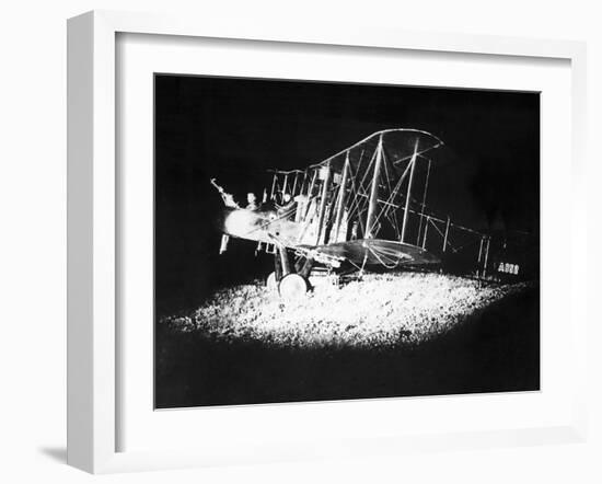 British Bi-Plane Bomber Prepares for a Night Raid During World War One, 1918-null-Framed Premium Photographic Print