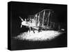 British Bi-Plane Bomber Prepares for a Night Raid During World War One, 1918-null-Stretched Canvas