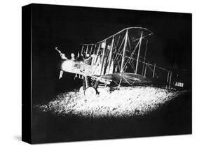 British Bi-Plane Bomber Prepares for a Night Raid During World War One, 1918-null-Stretched Canvas