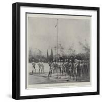 British Bloemfontein, Hoisting the Union Jack Sent by Lady Roberts-Charles Auguste Loye-Framed Giclee Print