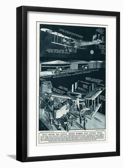 British Bombers with Folding Wings 1918-S.W. Clatworthy-Framed Art Print