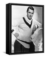 British Born Actor Cary Grant (1904 - 1986), Born Archibald Leach, Wearing a Cricket Sweater-null-Framed Stretched Canvas