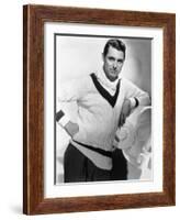 British Born Actor Cary Grant (1904 - 1986), Born Archibald Leach, Wearing a Cricket Sweater-null-Framed Photo