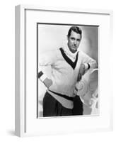 British Born Actor Cary Grant (1904 - 1986), Born Archibald Leach, Wearing a Cricket Sweater-null-Framed Photo