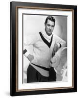 British Born Actor Cary Grant (1904 - 1986), Born Archibald Leach, Wearing a Cricket Sweater-null-Framed Photo