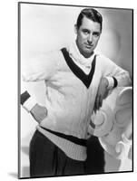 British Born Actor Cary Grant (1904 - 1986), Born Archibald Leach, Wearing a Cricket Sweater-null-Mounted Photo