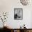 British Born Film Director Posing Beside Fireplace at Home with Pet Sealyham Terrier, Mr. Jenkins-Peter Stackpole-Framed Stretched Canvas displayed on a wall