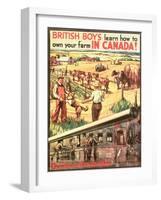 British Boys Learn How to Own Your Farm in Canada! Decide on Canada Now-null-Framed Giclee Print