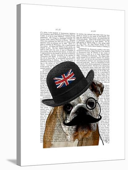 British Bulldog and Bowler Hat-Fab Funky-Stretched Canvas