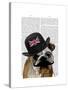 British Bulldog and Bowler Hat-Fab Funky-Stretched Canvas