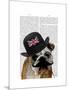 British Bulldog and Bowler Hat-Fab Funky-Mounted Art Print