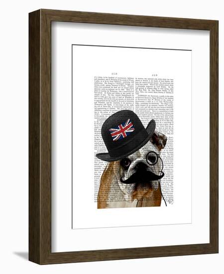 British Bulldog and Bowler Hat-Fab Funky-Framed Art Print