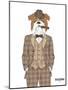 British Bulldog in Tweed Suit-Olga Angellos-Mounted Art Print