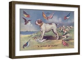 British Bulldog Standing on Britain's Treaty with Belgium-null-Framed Giclee Print