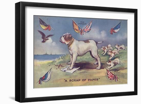 British Bulldog Standing on Britain's Treaty with Belgium-null-Framed Giclee Print