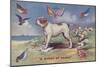British Bulldog Standing on Britain's Treaty with Belgium-null-Mounted Giclee Print