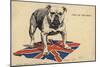 British Bulldog Standing on the Union Flag-null-Mounted Giclee Print