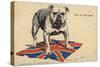 British Bulldog Standing on the Union Flag-null-Stretched Canvas