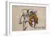 British Bulldog with Defeated German Dachshund in His Mouth-null-Framed Giclee Print