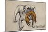 British Bulldog with Defeated German Dachshund in His Mouth-null-Mounted Giclee Print