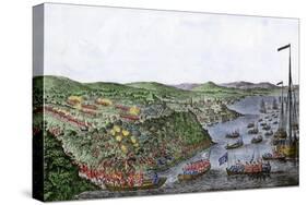 British Capturing Quebec in the Battle of the Plains of Abraham, French and Indian War, c.1759-null-Stretched Canvas