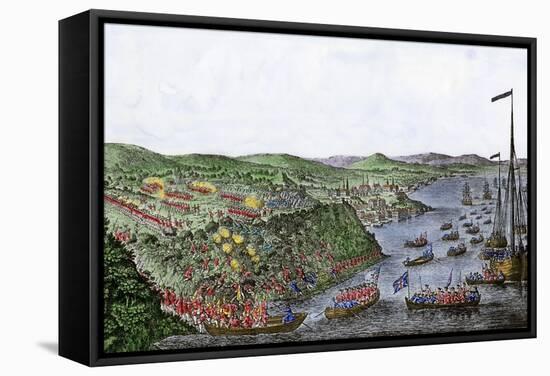 British Capturing Quebec in the Battle of the Plains of Abraham, French and Indian War, c.1759-null-Framed Stretched Canvas