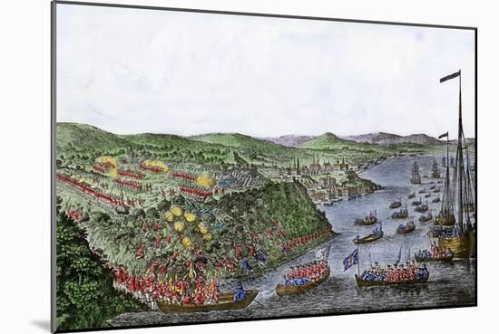 British Capturing Quebec in the Battle of the Plains of Abraham, French and Indian War, c.1759-null-Mounted Giclee Print