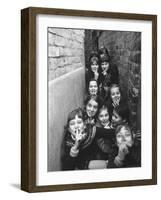 British Children Playing Outdoor Games in London Suburbs-Terence Spencer-Framed Photographic Print