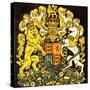 British Coat of Arms-English School-Stretched Canvas