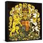 British Coat of Arms-English School-Framed Stretched Canvas