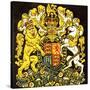 British Coat of Arms-English School-Stretched Canvas