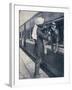 British Colonial Army Officer Being Shaved During a Train Stop to the Himalayas-null-Framed Giclee Print