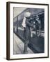 British Colonial Army Officer Being Shaved During a Train Stop to the Himalayas-null-Framed Giclee Print